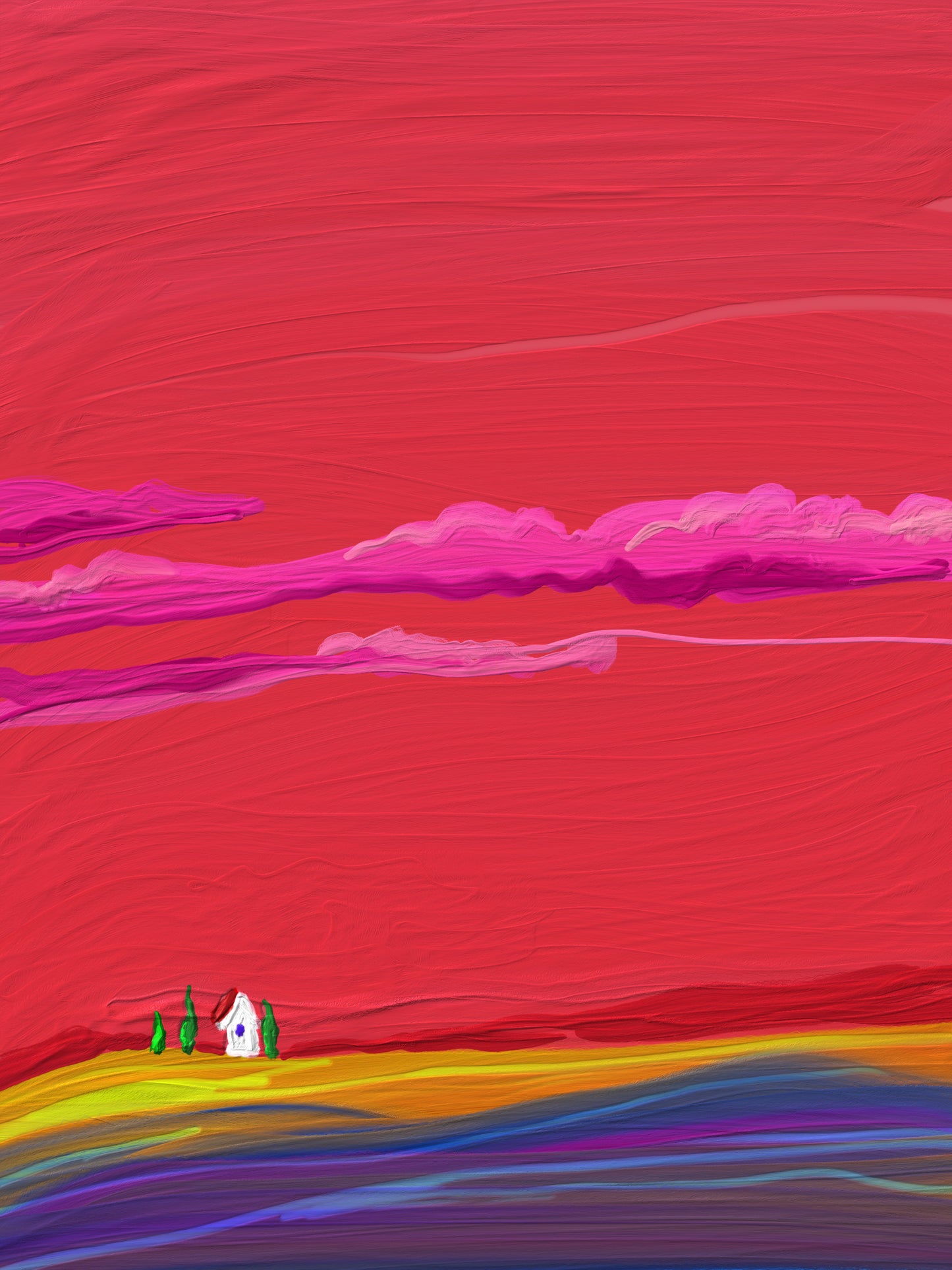 Paisagem no vermelho