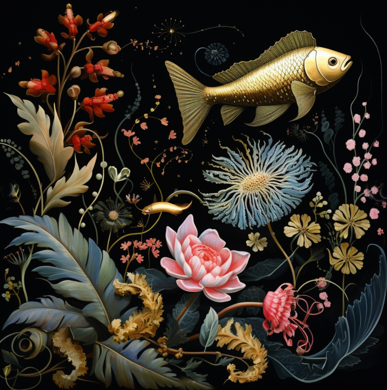 Flores e peixes